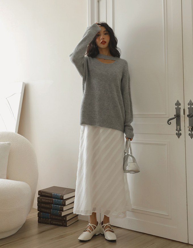 Halter Cutout Oversized Knit Sweater