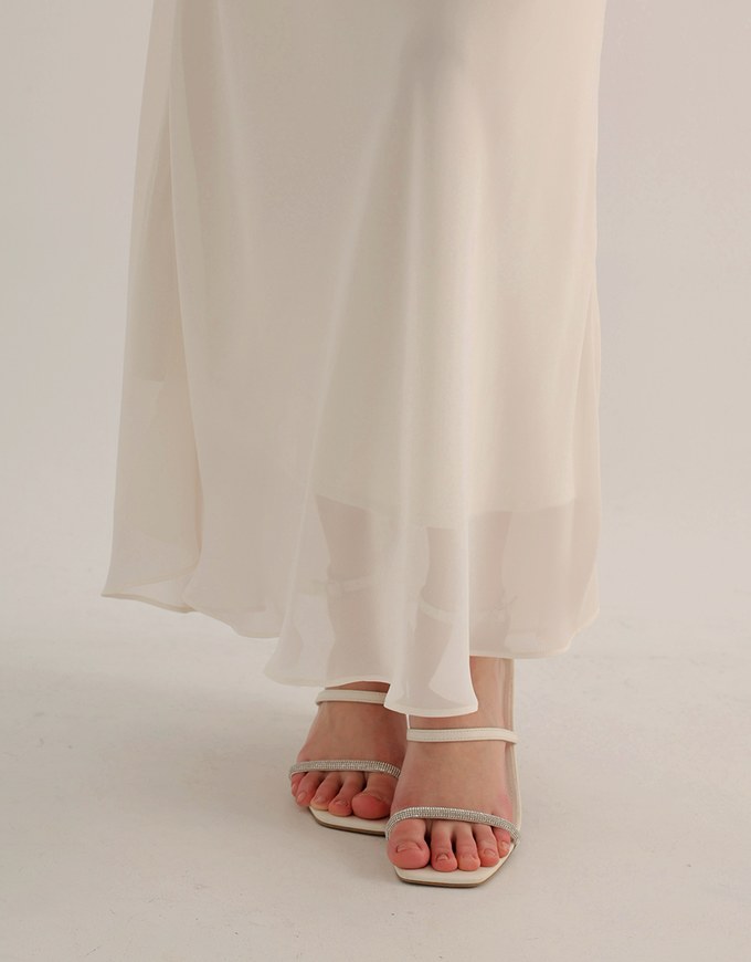 Layered Hem Flowy Chiffon Mermaid Maxi Skirt