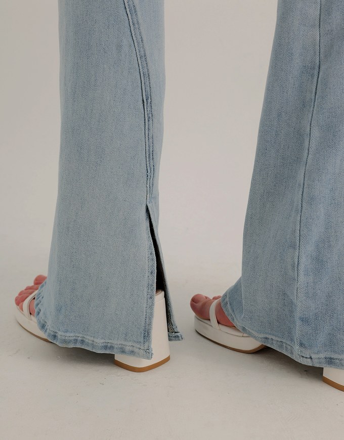 High Waist Vintage Distressed Slim Fit Jeans Denim Flare Pants