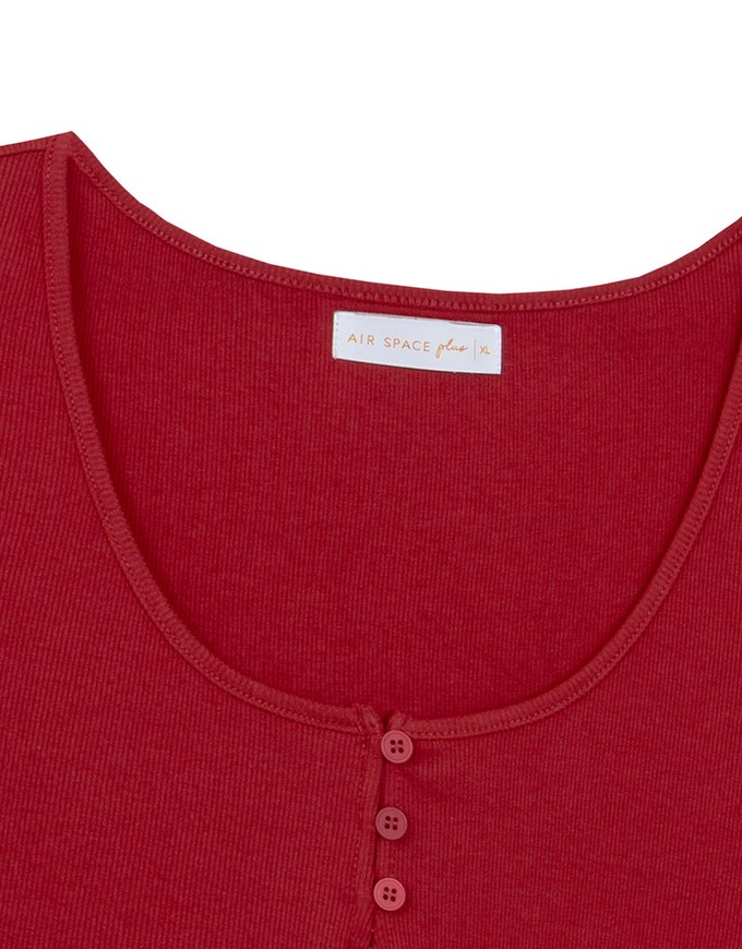 Slim Fit Button Up U Neck Ribbed Crop Top