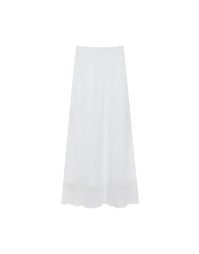 Layered Hem Flowy Chiffon Mermaid Maxi Skirt