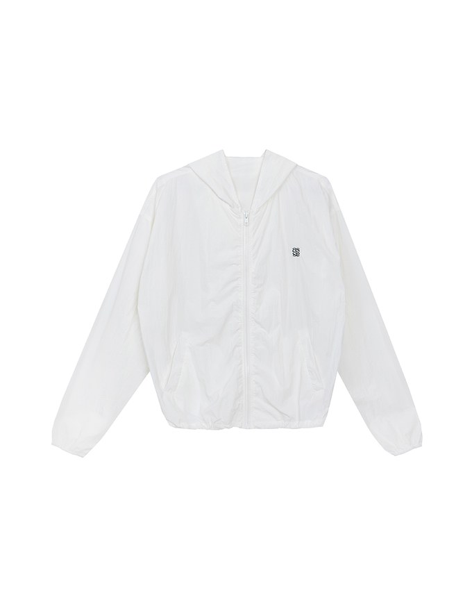 Skin Protection Sheer Zip Up Hoodie Jacket with AIR SPACE LOGO Embroidered