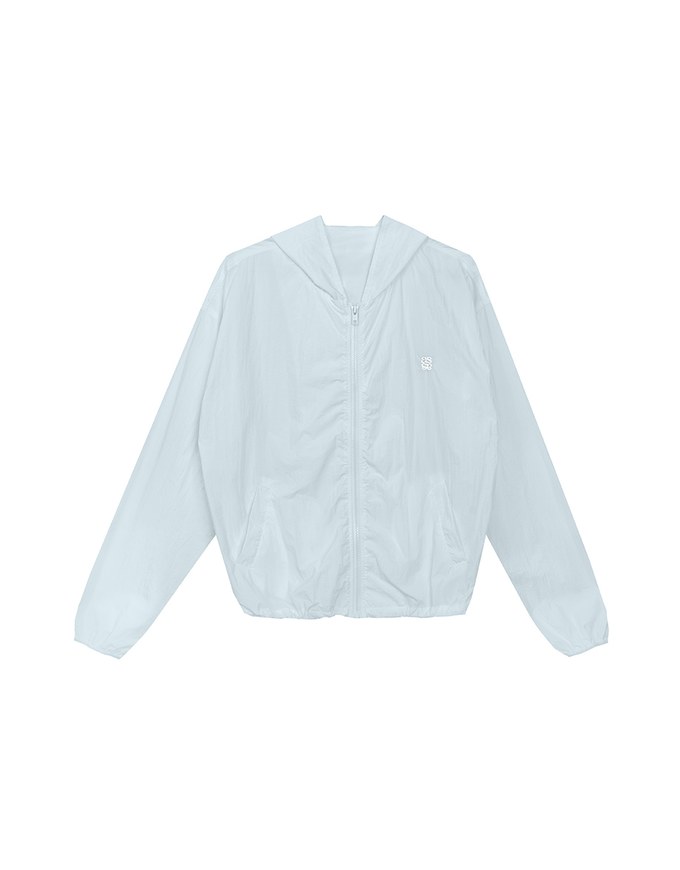 Skin Protection Sheer Zip Up Hoodie Jacket with AIR SPACE LOGO Embroidered