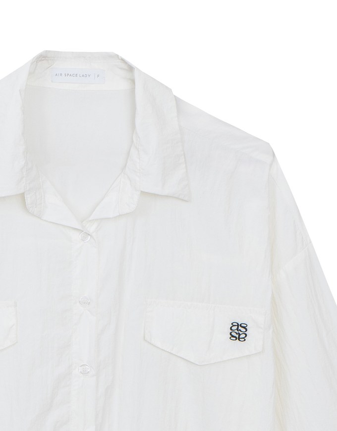 Skin Protection Sheer Button Up Oversized Blouse with Two Flap Pockets