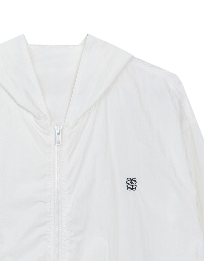 Skin Protection Sheer Zip Up Hoodie Jacket with AIR SPACE LOGO Embroidered