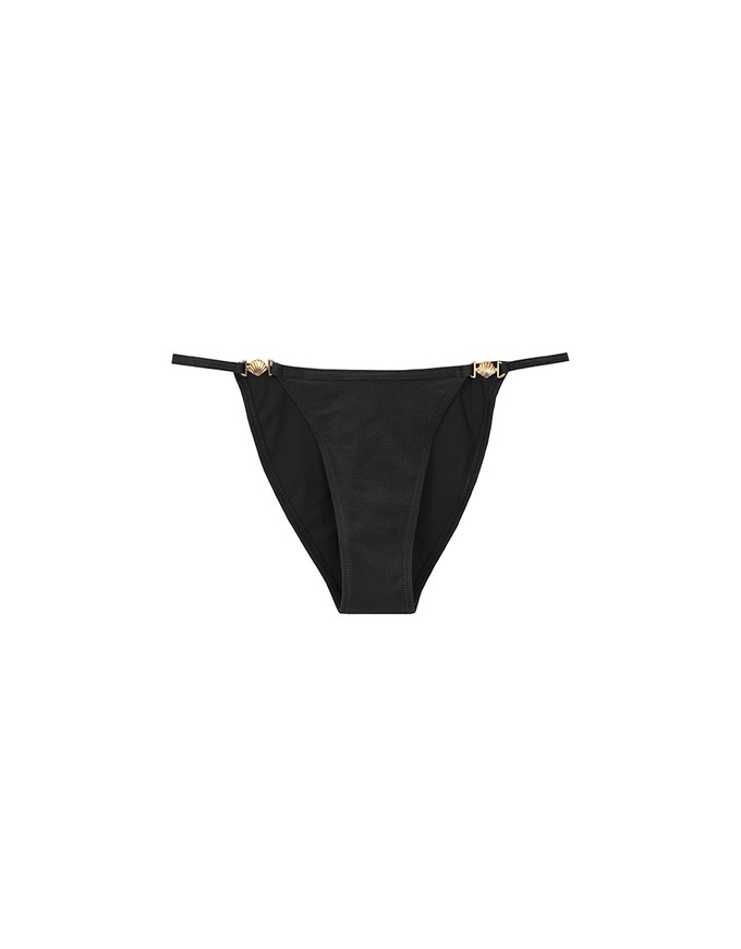 Golden Shell Accent Low Rise Bikini Bottom