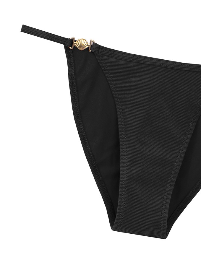 Golden Shell Accent Low Rise Bikini Bottom