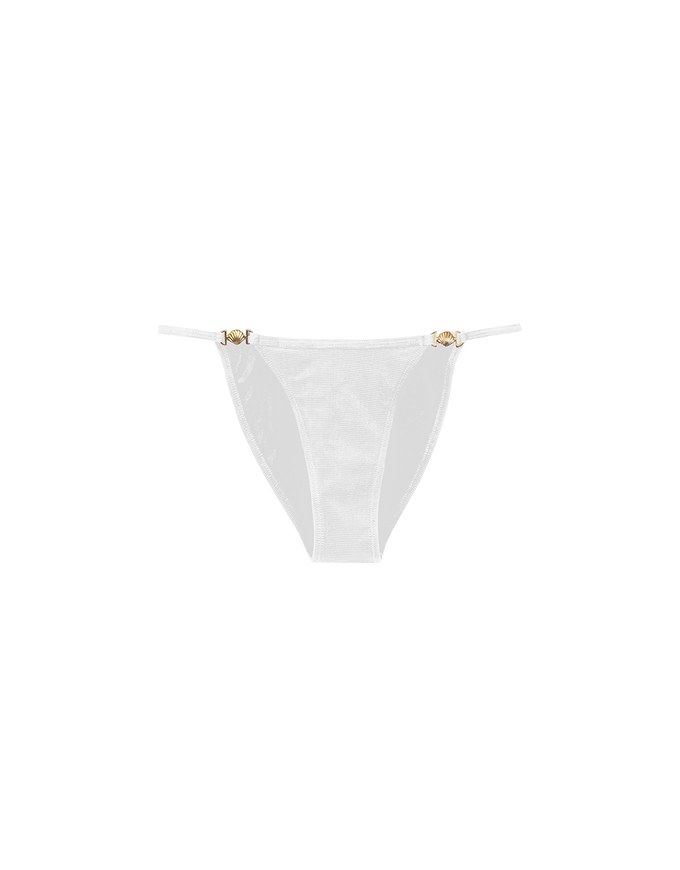 Golden Shell Accent Low Rise Bikini Bottom