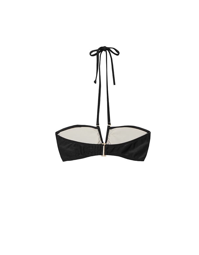 【PUSH UP】Multiway Glossy Crisscross Deep V Bandeau Bikini Top