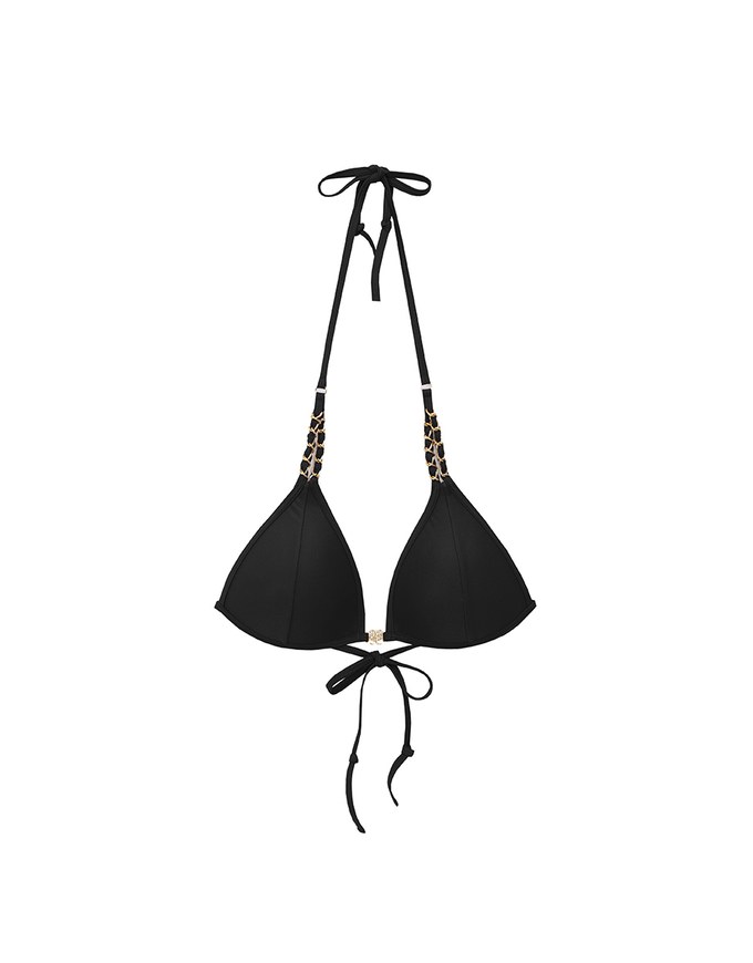 【DOUBLE PUSH】Luxury Gold Chain Shoulder Straps Bikini Top