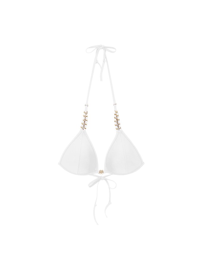 【DOUBLE PUSH】Luxury Gold Chain Shoulder Straps Bikini Top