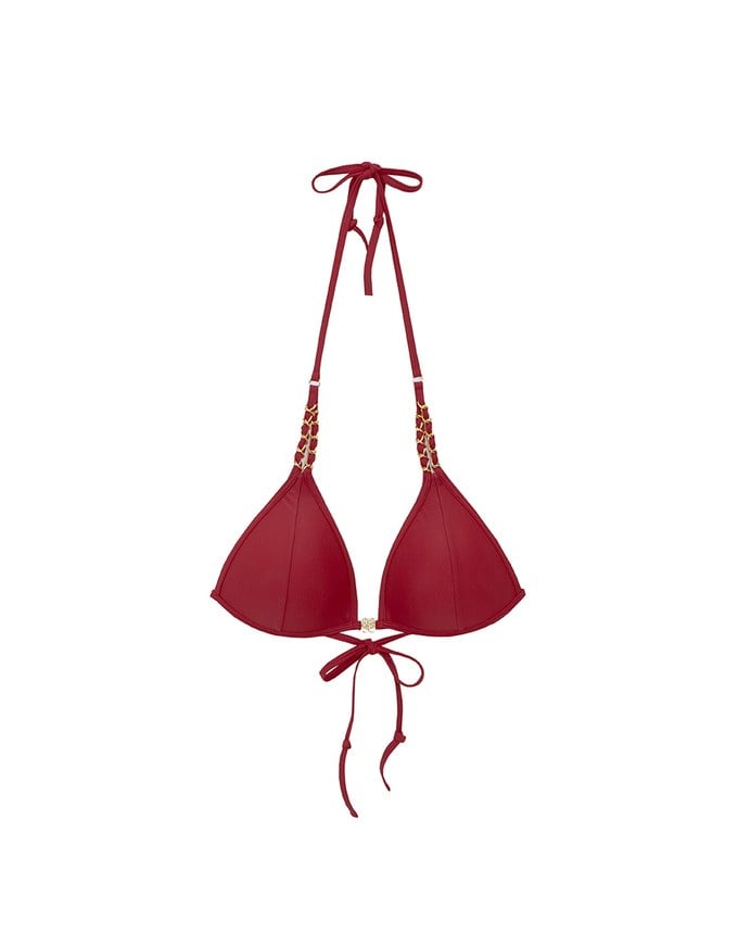 【DOUBLE PUSH】Luxury Gold Chain Shoulder Straps Bikini Top