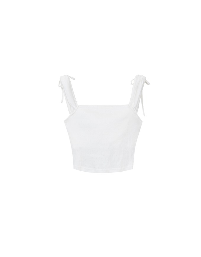 Ruched Sweetheart Neckline Double Strap Bow Tie Padded Tank Top