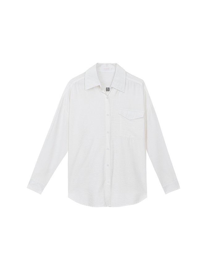 Cooling Fabric Lightweight Oversized Blouse with Pocket Detail