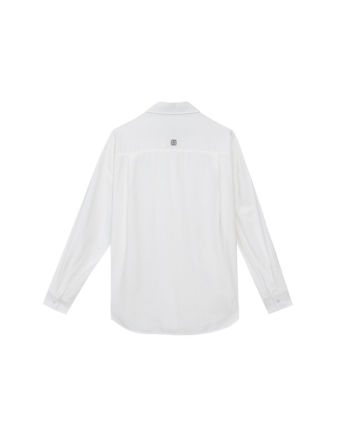 Cooling Fabric Lightweight Oversized Blouse with Pocket Detail