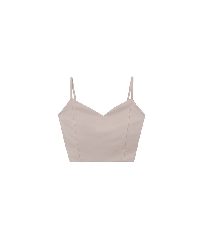 V Neck Sculpting Spaghetti Strap Cami Padded Top with Clean Back Design