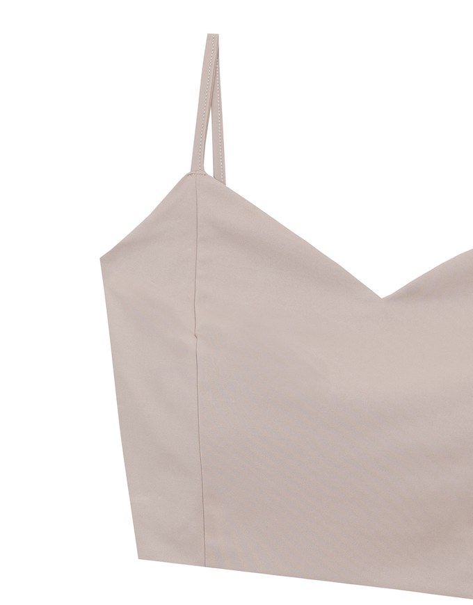 V Neck Sculpting Spaghetti Strap Cami Padded Top with Clean Back Design