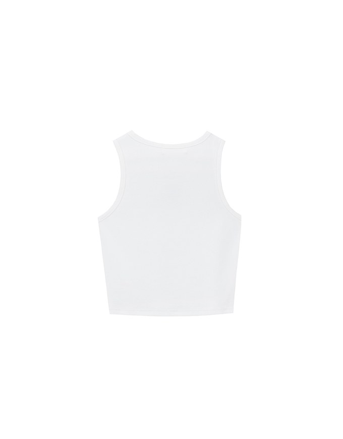 Star Shape Cut Out Ribbed Cropped Tank Top