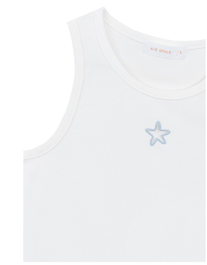 Star Shape Cut Out Ribbed Cropped Tank Top