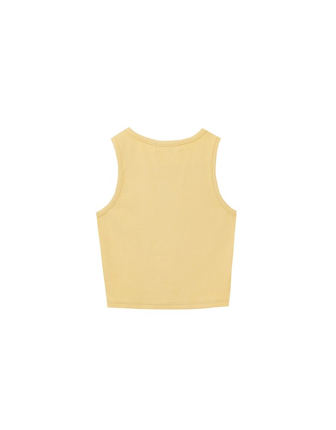 Star Shape Cut Out Ribbed Cropped Tank Top