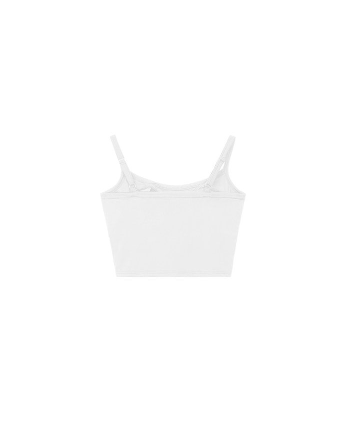 Basic Cooling Fabric Fitted Wide Strap Camisole Bra Top