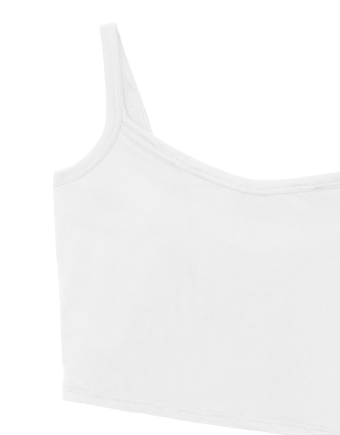 Basic Cooling Fabric Fitted Wide Strap Camisole Bra Top