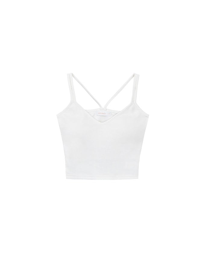 【AiR 2.0】Double Spaghetti Strap V Neck Open Back Bra Top