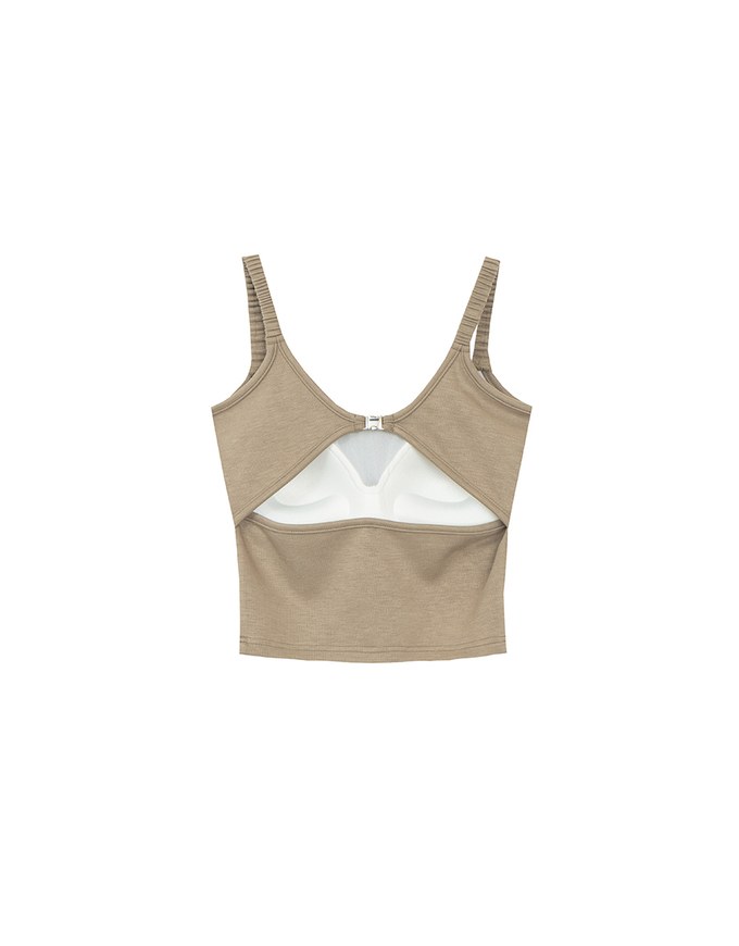 【AiR 2.0】Open Back Ribbed Bra Top with Wide Ruched Straps