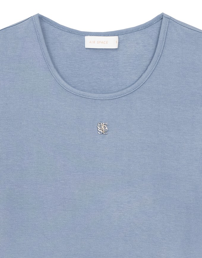 Logo Embroidered Short Sleeve Basic Fitted Tee