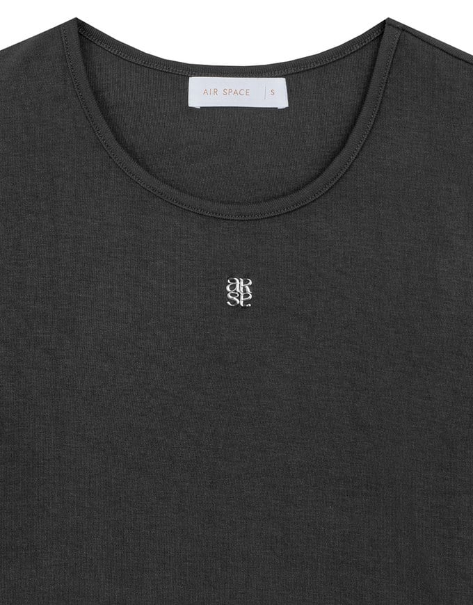 Logo Embroidered Short Sleeve Basic Fitted Tee