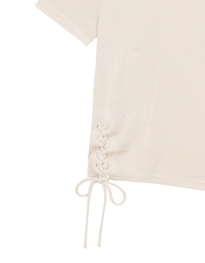 Side Lace Up Short Sleeve Fitted Mini Tee