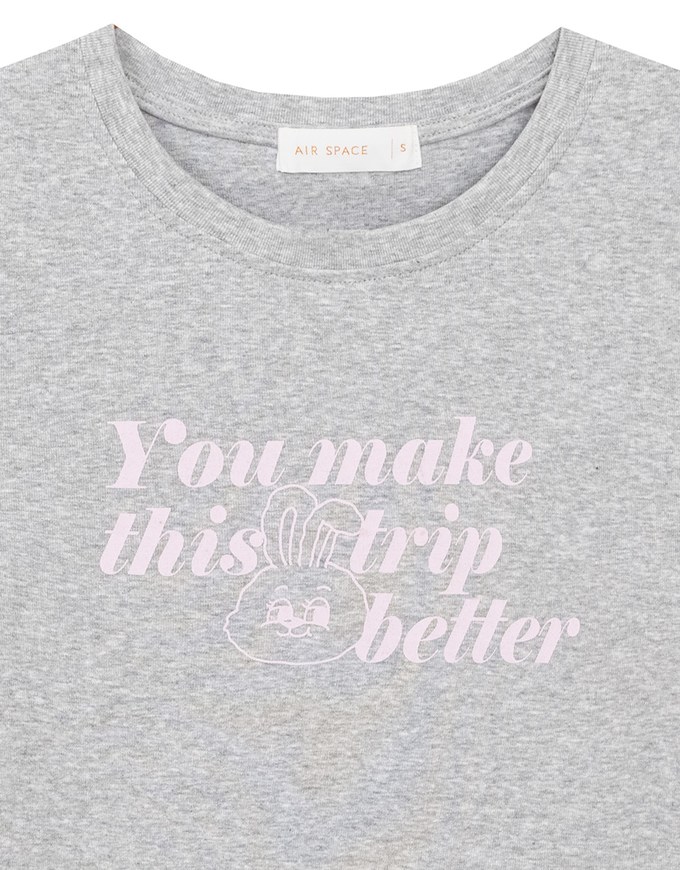 【Lyra & Toby】Embroidery Graphic Slogan Cropped Tee