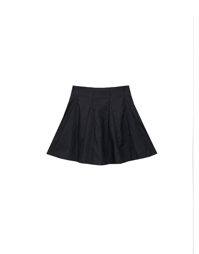 High Waist Flared Pleated Mini Skirt