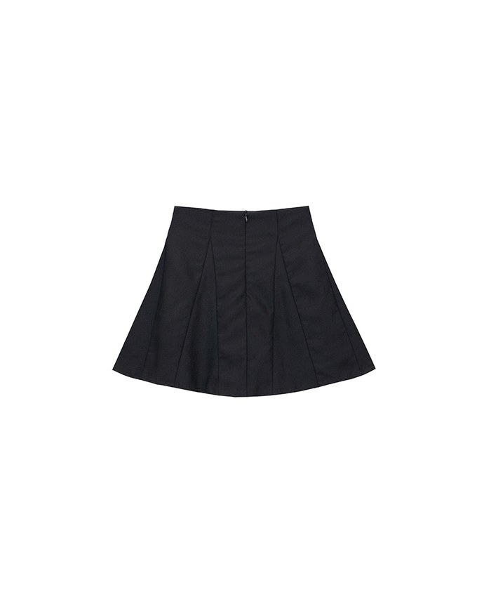 High Waist Flared Pleated Mini Skirt