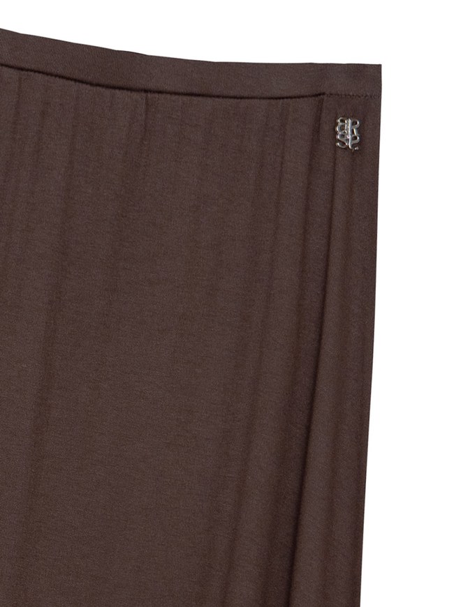 Logo Embroidered Slim Fit Flared Maxi Skirt