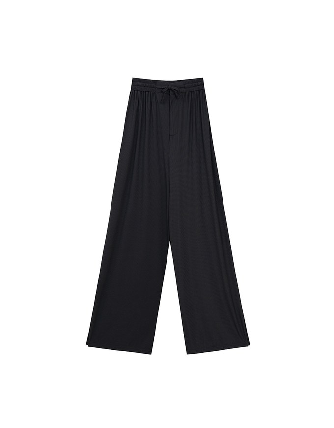 Cooling Fabric Wide Leg Pants with Drawstring Detail