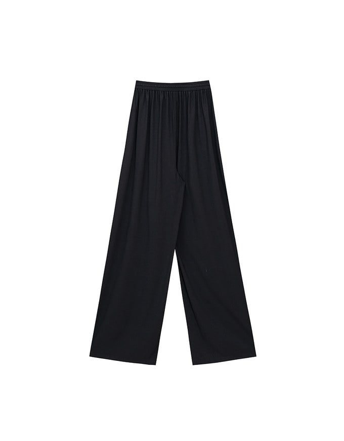 Cooling Fabric Wide Leg Pants with Drawstring Detail