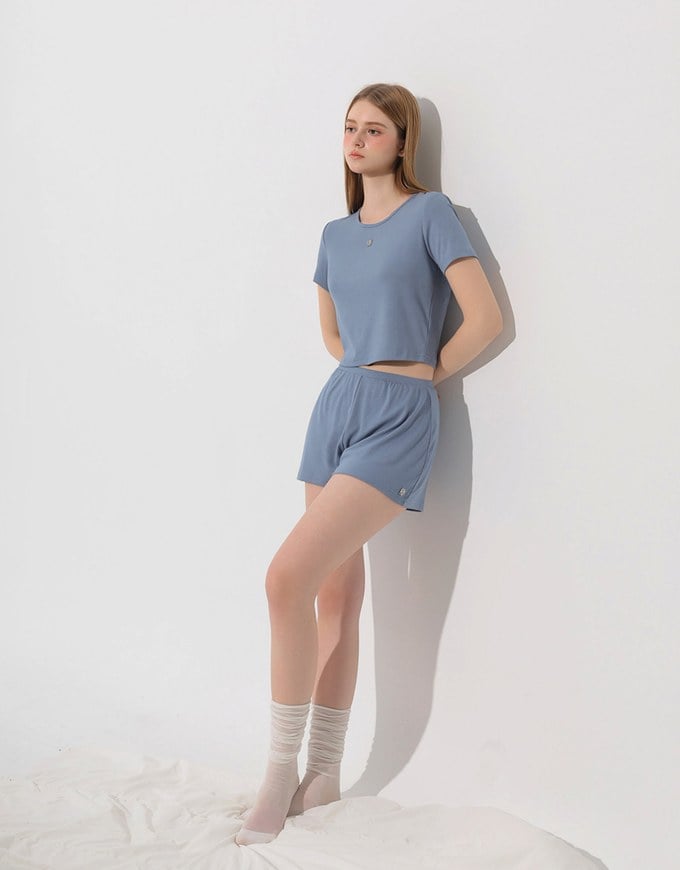 Logo Embroidered Basic Casual Shorts