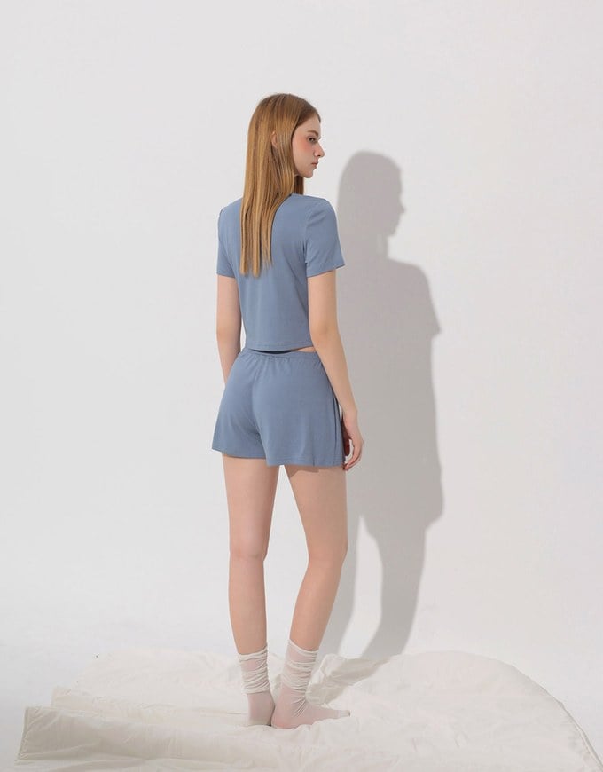 Logo Embroidered Basic Casual Shorts