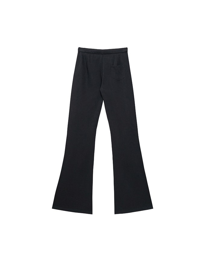 High Waist Drawstring Waist Stretch Knit Flared Sweatpants