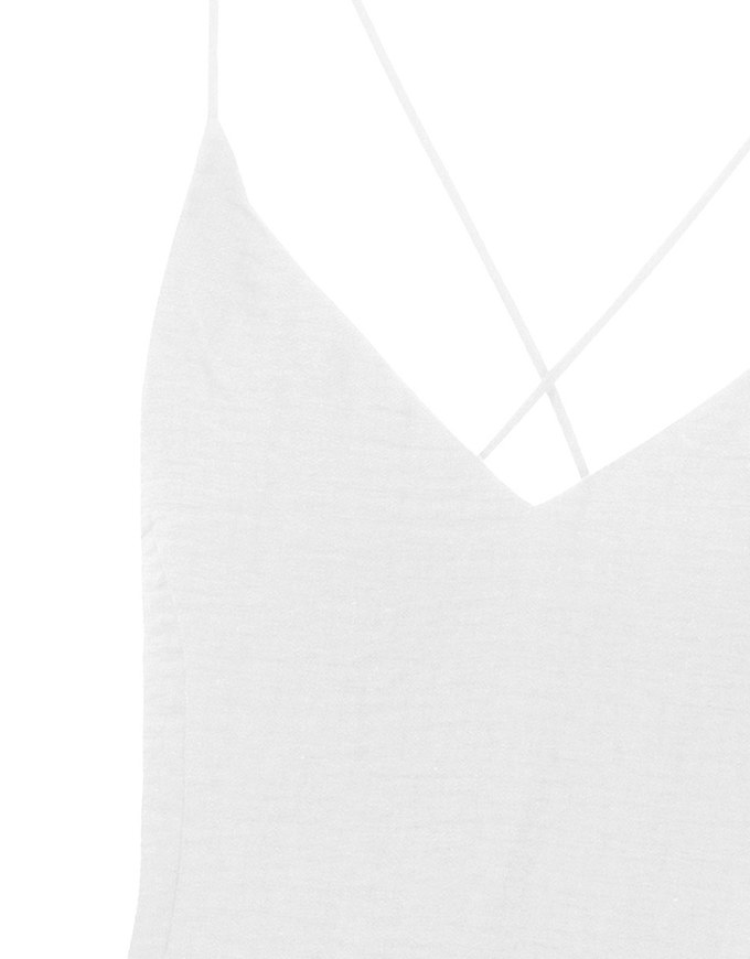 Cooling Fabric Lighweight Crisscross Backless Strappy Padded Mini Dress