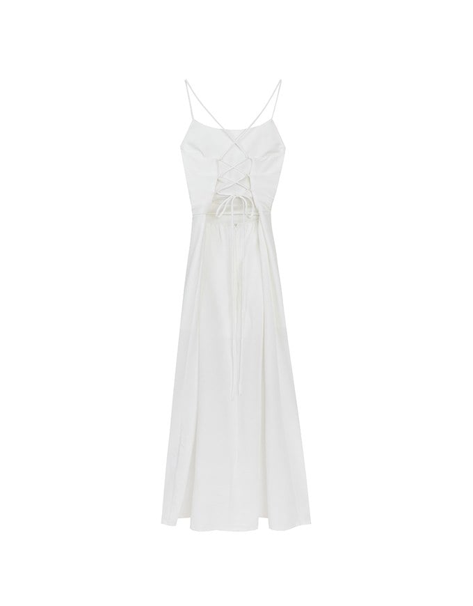 Crisscross Backless Halter Padded Maxi Dress