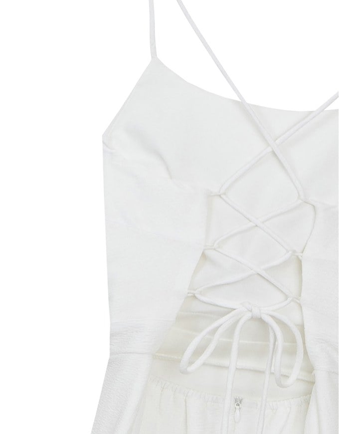 Crisscross Backless Halter Padded Maxi Dress