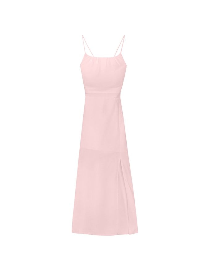 Crisscross Backless Halter Padded Maxi Dress