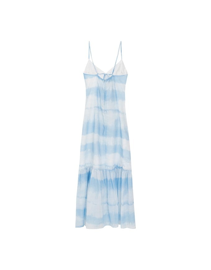 V Neck Tie Dye Spaghetti Strap Padded Maxi Dress