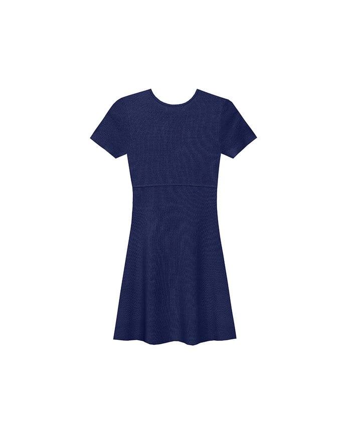 Heart Cut Out Ribbed Knit Fitted Mini Dress