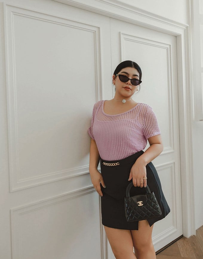 Faux 2 Piece Layered Mesh Short Sleeve Top with Soft Knit Texture