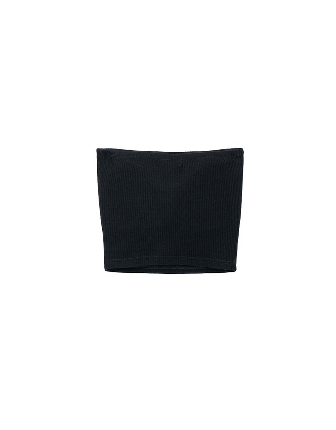 Air Space Logo Embroidered Ribbed Cropped Padded Tube Top