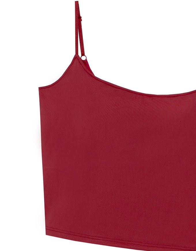 Basic Cooling Fabric Fitted Spaghetti Strap Camisole Bra Top