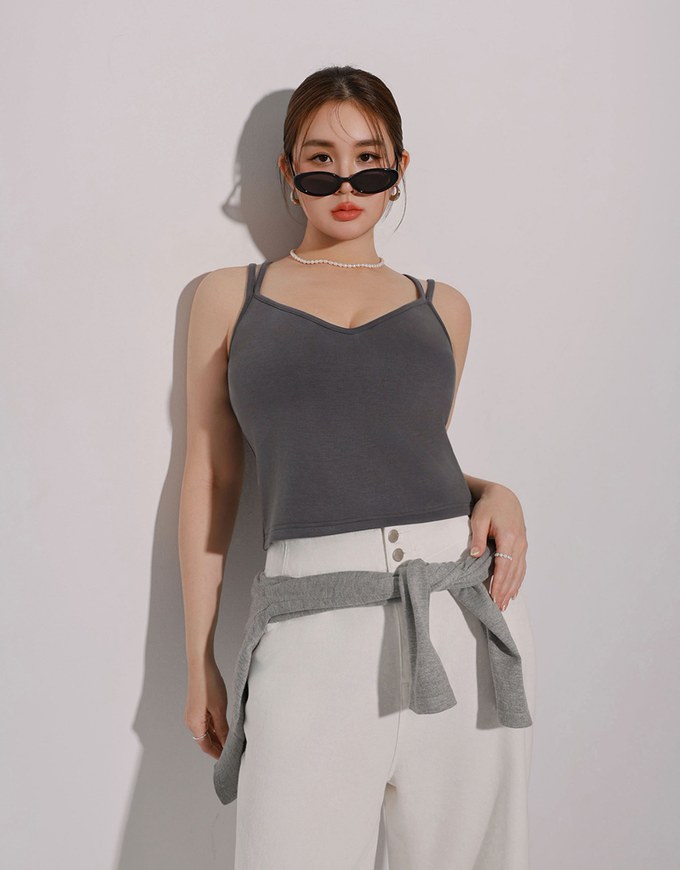 【AiR 2.0】Double Spaghetti Strap V Neck Open Back Bra Top